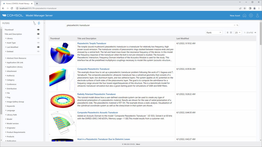 COMSOL complète son environnement de travail pour les projets de modélisation et de simulation avec son serveur du Gestionnaire de modèles